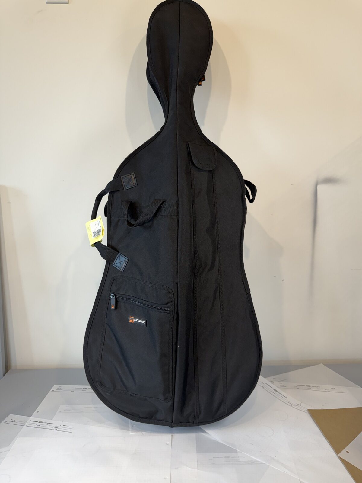 Protec padded cello gig bag included with this instrument