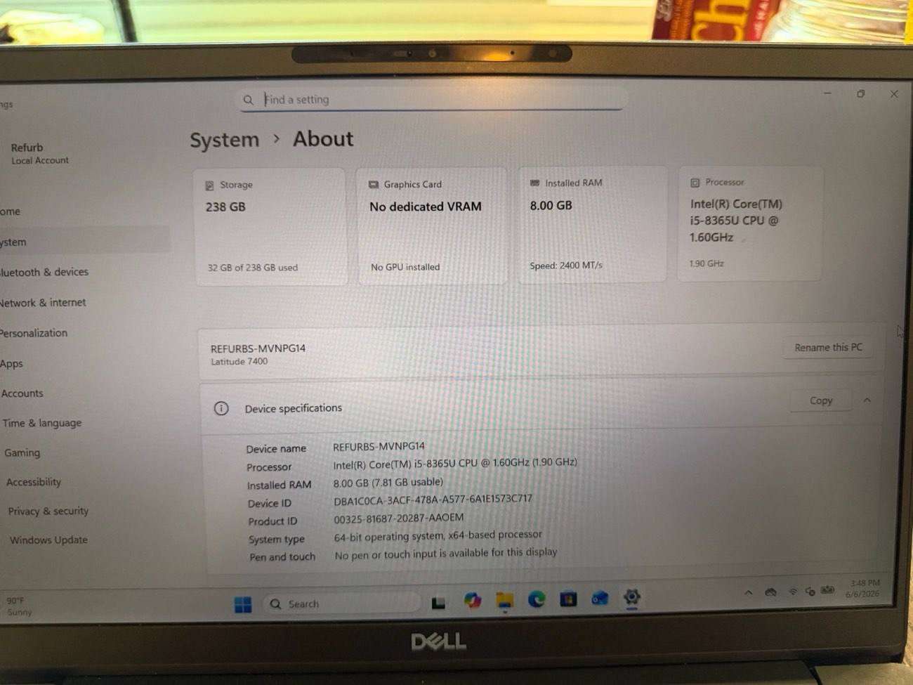 Dell Latitude i5-8365U 8GB 256GB SSD Windows 11 Business Laptop + Charger — view 4