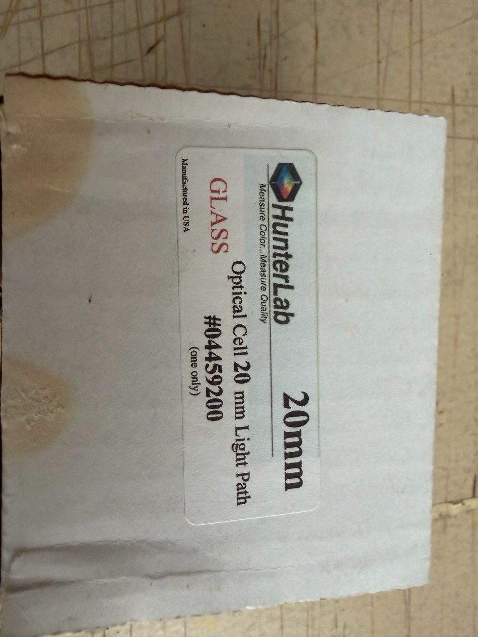 HunterLab Glass Optical Cell 20mm Light Path 04-4592-00 New Open Box — view 4