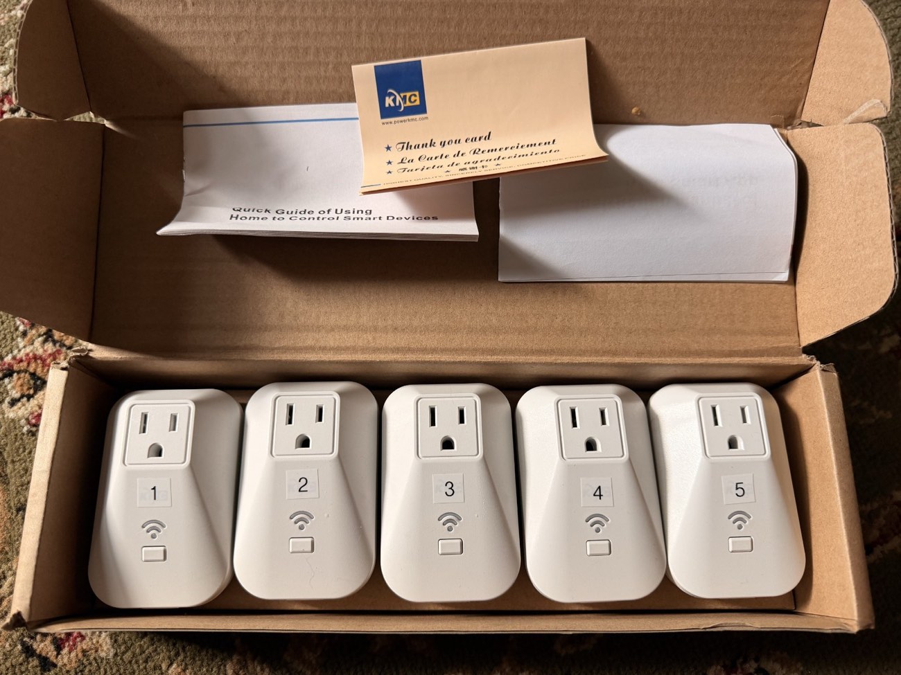 KMC 70011WE Smart Plug 5-Pack WiFi Outlet Alexa Google Home Energy Monitor 15A — view 1
