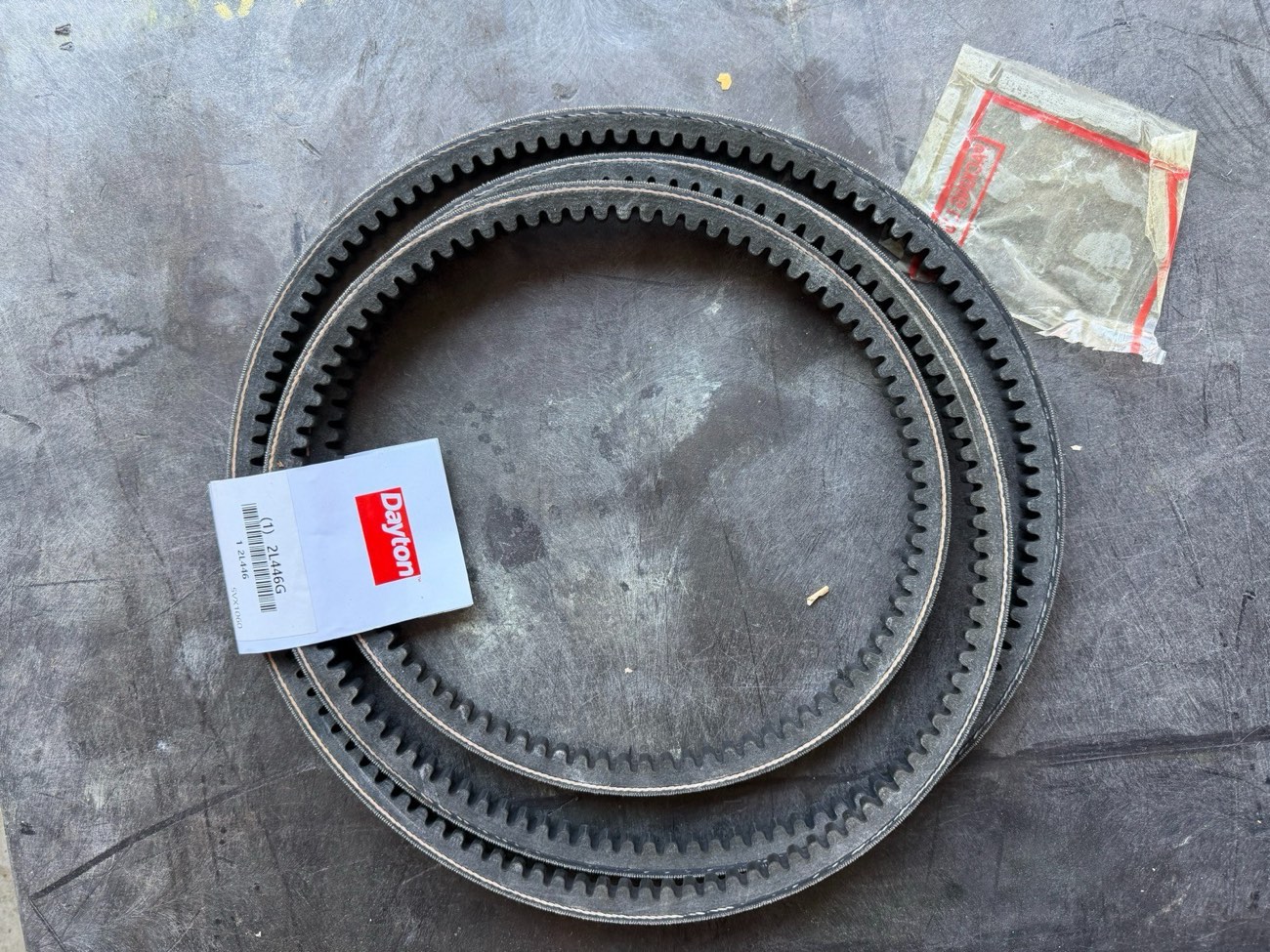 Lot of 2 Dayton 2L446G 5VX1060 Cogged V-Belt 106" 5/8" Industrial - New — view 1