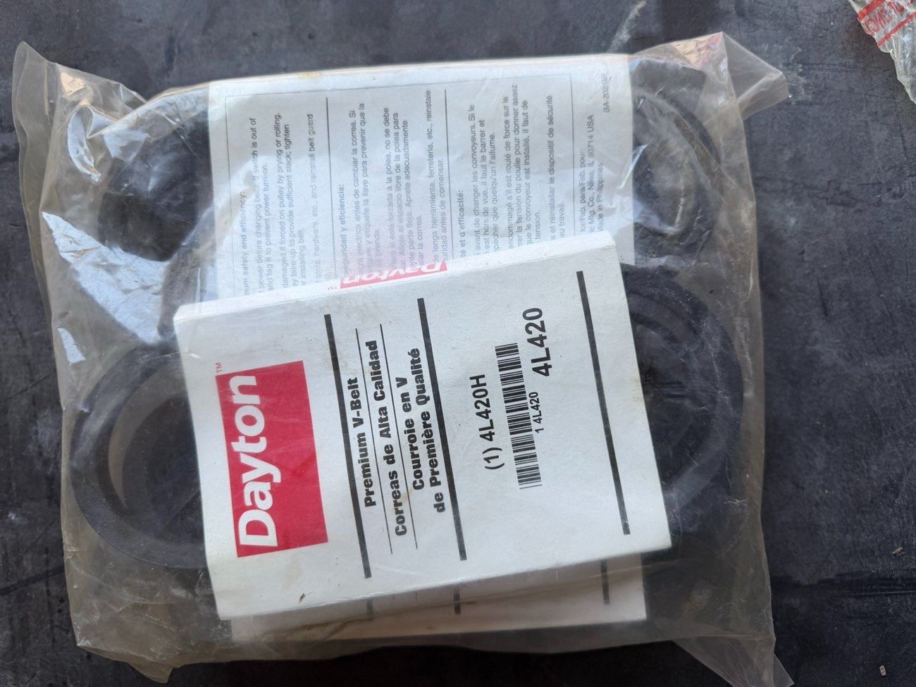 Lot of 5 Dayton 4L420H V-Belt 42" OD 1/2" Top Width Industrial - New — view 2