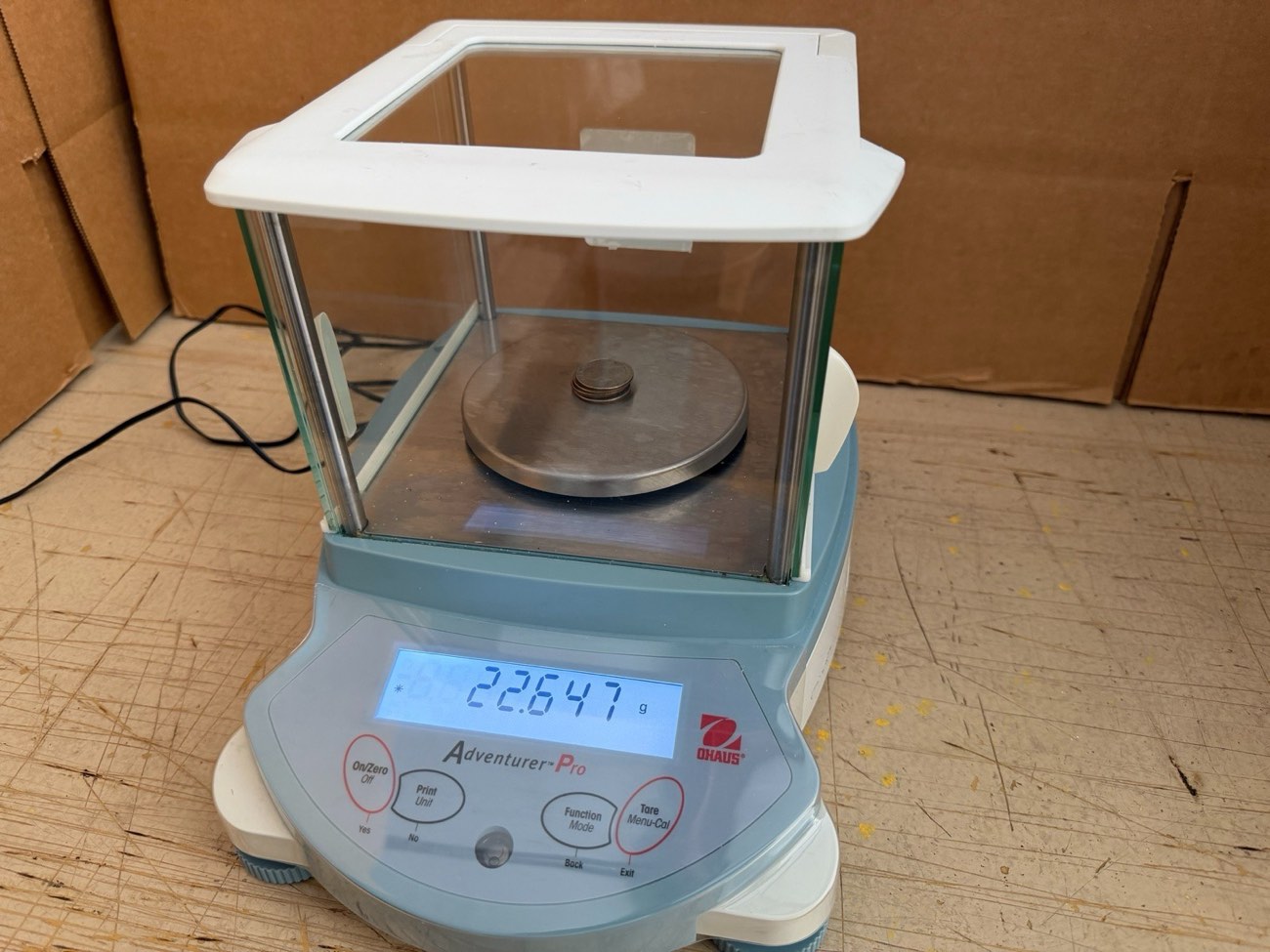 Ohaus AV313C Adventurer Pro Analytical Balance 310g x 1mg InCal - Powers On — view 1