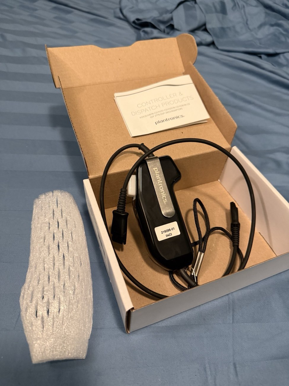 Plantronics 216086-01 Secure Voice PTT Amplifier 12" Straight QD NEW IN BOX — view 1