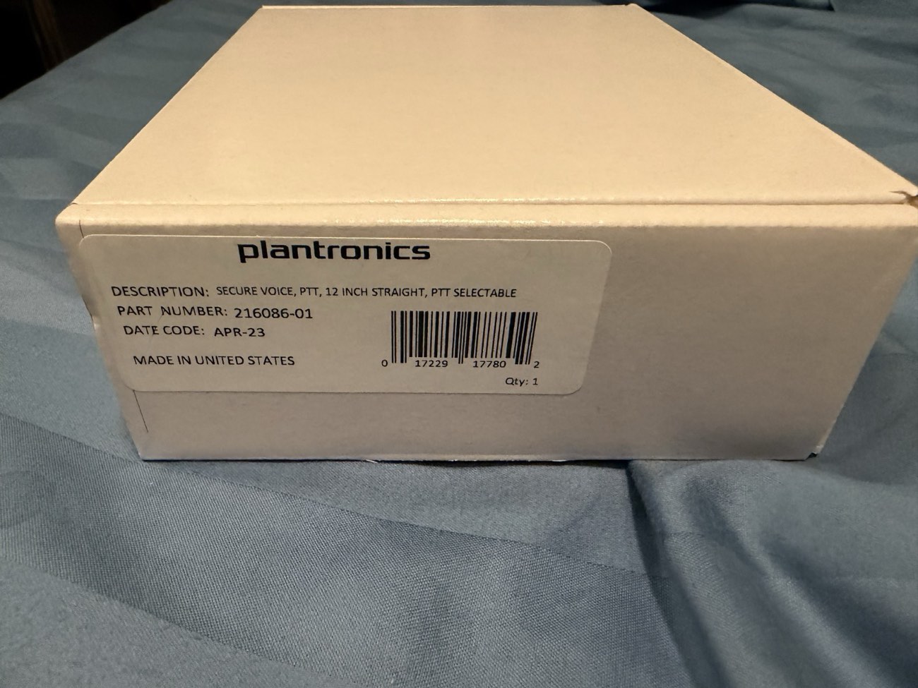 Plantronics 216086-01 Secure Voice PTT Amplifier 12" Straight QD NEW IN BOX — view 3